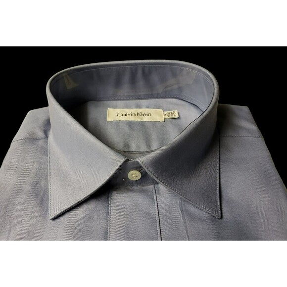 Calvin Klein Designer's Men's Long Sleeve Blue Dress Shirt 16"  34" x 35" NEW - Picture 10 of 11